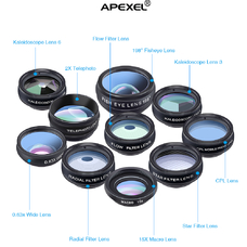Apexel APL-DG10 10 в 1 - Набор объективов для смартфона