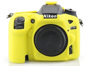 Силиконовый чехол для фотоаппарата Nikon D7100/D7200 (цвет желтый)