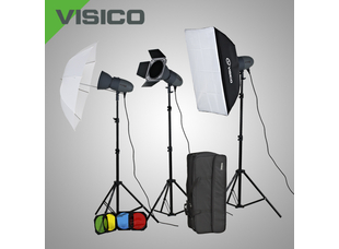 Комплект импульсного света Visico VL PLUS 200 Softbox/Barndoor kit с сумкой